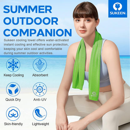 4 Pack Cooling Towels (40"X 12"), Cooling Neck Wraps, Soft Ice Towel