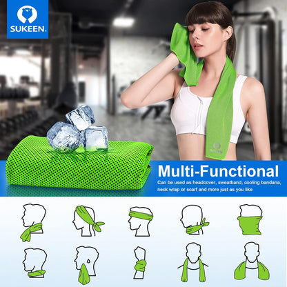 4 Pack Cooling Towels (40"X 12"), Cooling Neck Wraps, Soft Ice Towel